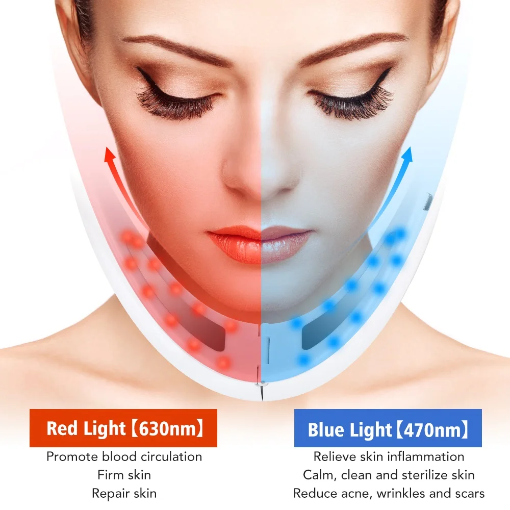 Appareil de Lifting du Visage EMS, Thérapie Photonique LED, Ohio eur Facial à Vibration, Amincissant, Élimination du Double Menton, Ceinture de Lifting en V, Soins de la Peau