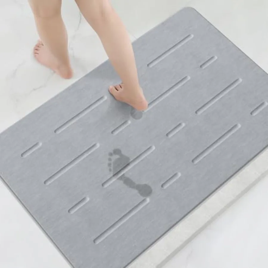 

Большой каменный коврик для ванной 32x20 дюймов из диатомитовой земли, быстросохнущий, впитывающий, нескользящий, из диатомита, твердый камень