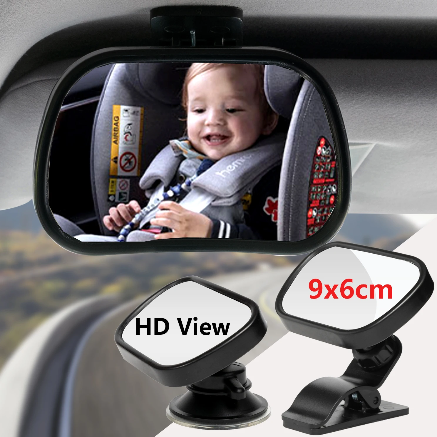 2in1 Car Baby Back Seat View Mirror Child Infant Toddler Blind Spot Ward Rearview Convex Safety Backseat Panoramic Kids Mirrors