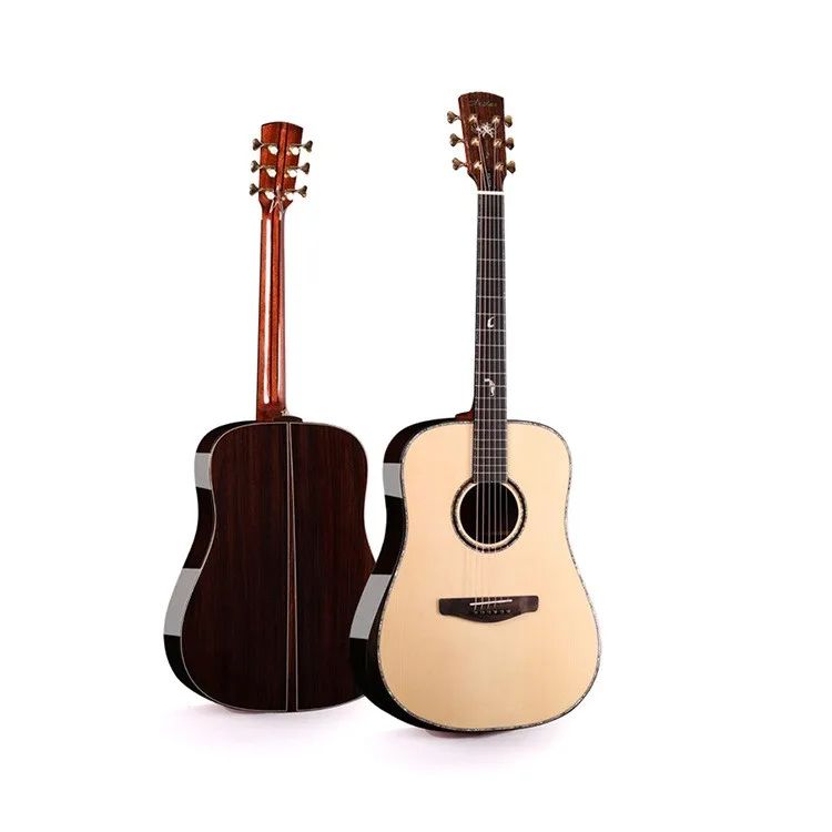 

Premium Quality All Solid Spruce & Rosewood Mahogany Neck Ebony Fingerboard Acoustic Guitar with Glossy Finish for Music Lover