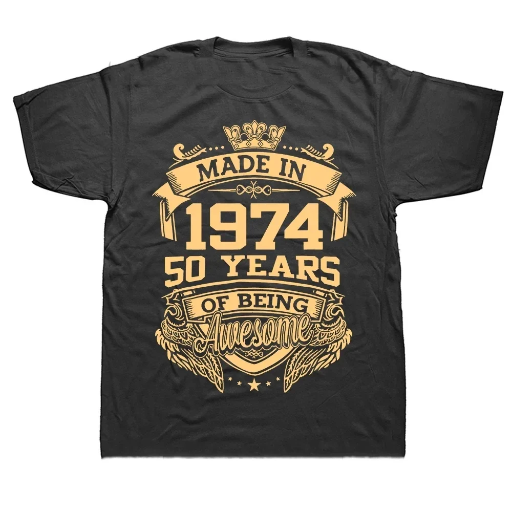 50 Years Old Vintage 1974 50th Birthday Women T-Shirt Wife Husband B-Day Presents Sayings Quote Graphic TeeTops Streetwear 61408