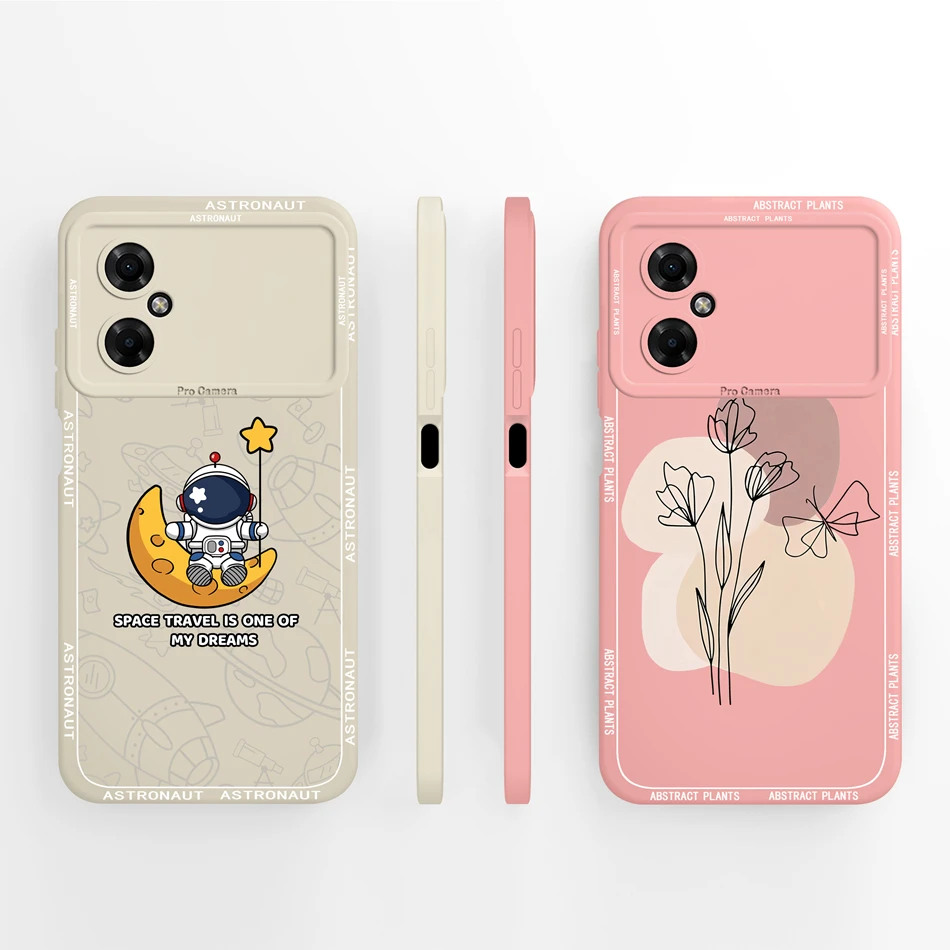 Coque en silicone liquide souple antichoc pour Redmi Note 11R 5G, coque de protection complète, coque de téléphone, couverture arrière, simple, mignon