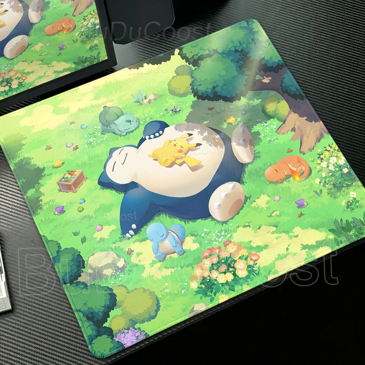 Mousepad de Anime Pequeno XS, Tapete Antiderrapante para Teclado e Mouse Gamer, Mouse Pad Snorlax para Laptop, Acessórios de Escritório e PC, Mousepad Pokémon