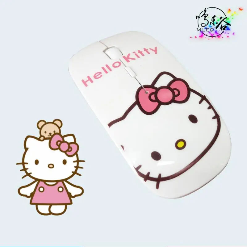 Nuovo Kawaii Hello Kitty simpatico cartone animato mouse sottile mini mouse wireless tipo C batteria di ricarica doppia modalità accessori donna