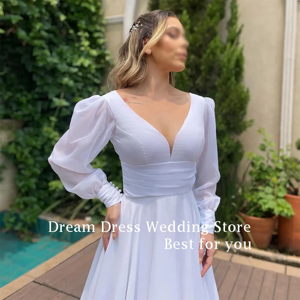 Vestidos de novia blancos largos elegantes personalizados, manga acampanada, hasta el suelo, corte en A, vestidos de novia bohemios, vestidos de novia largos de playa