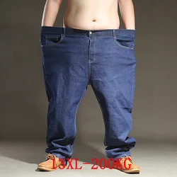 Große größe männer jeans 200KG plus größe 10XL 11XL 12XL 13XL herbst und winter hosen große stretch gerade 50 54 56 58 schwarz jeans