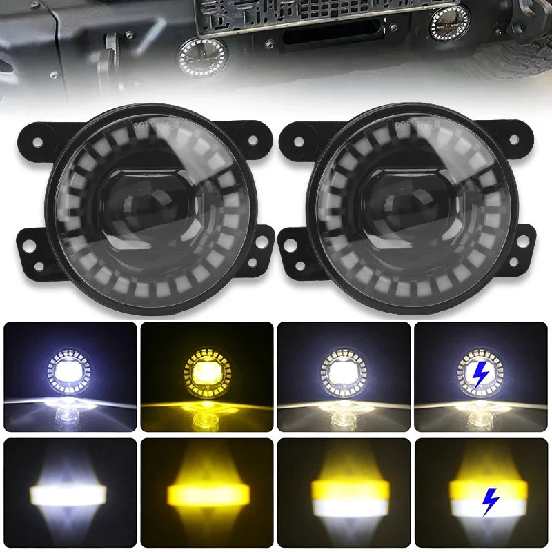 4 Inch 50W DOT LED Fog Lamp Single Lens Driving Light for Jeep Wrangler Toyota Car SUV Off Road Vehicle Retrofit Accessories