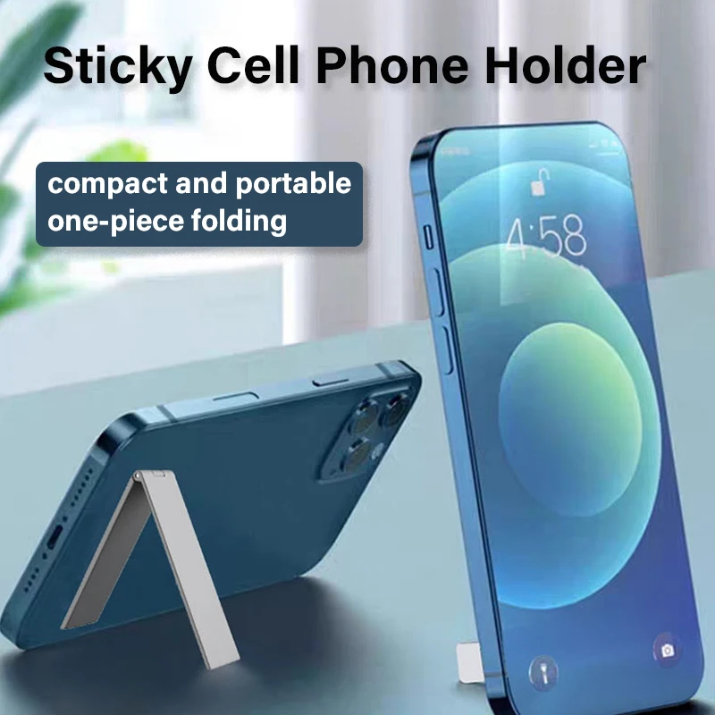 New Ultra Thin Mobile Phone Holder Universal Metal Desktop Cellphone Compact Stand Foldable Bracket Kickstand for iPhone Xiaomi