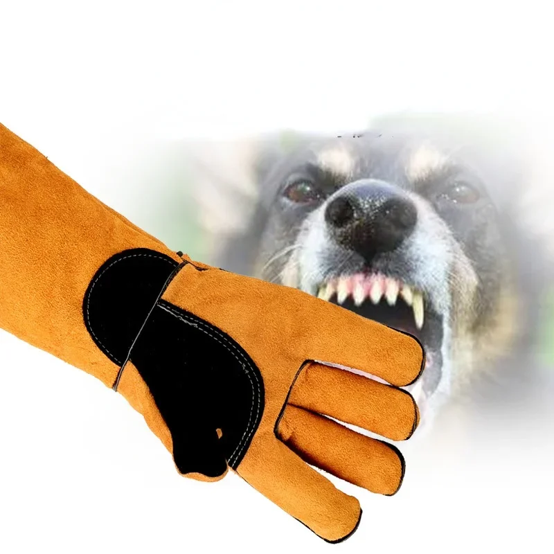 Pet Gloves Cowhide Leather Anti-grasping Anti Bite Protection Gants Snake Lizard Cat Dog Gardening Work Training Mitaines