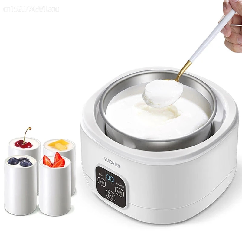 1L Electric Yogurt Maker Machine Automatic 3 in 1 Natto Rice Wine Machine Stainless Steel Liner DIY Yogurt Tools For Home 220V