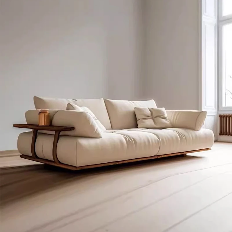 أرائك غرفة المعيشة الفاخرة باللون البيج ذات الجودة الإيطالية أرائك صالة كسولة لغرفة المعيشة بمقعدين أثاث منزلي حديث Divano Moderno