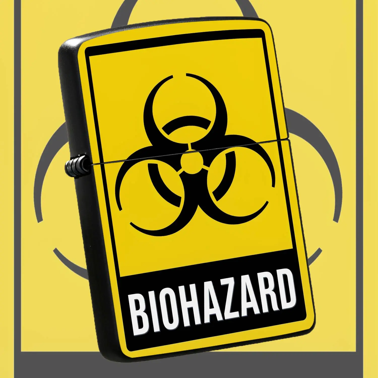 Stylish Biohazard Symbol Print Lighter, Eye-Catching Warning Style Design, Portable All-Scene Use Igniter, Ideal For Outdoor Camping Daily Travel, Unique Fun Practical Gift For Friends And Family A Humorous And Interesting Lighter