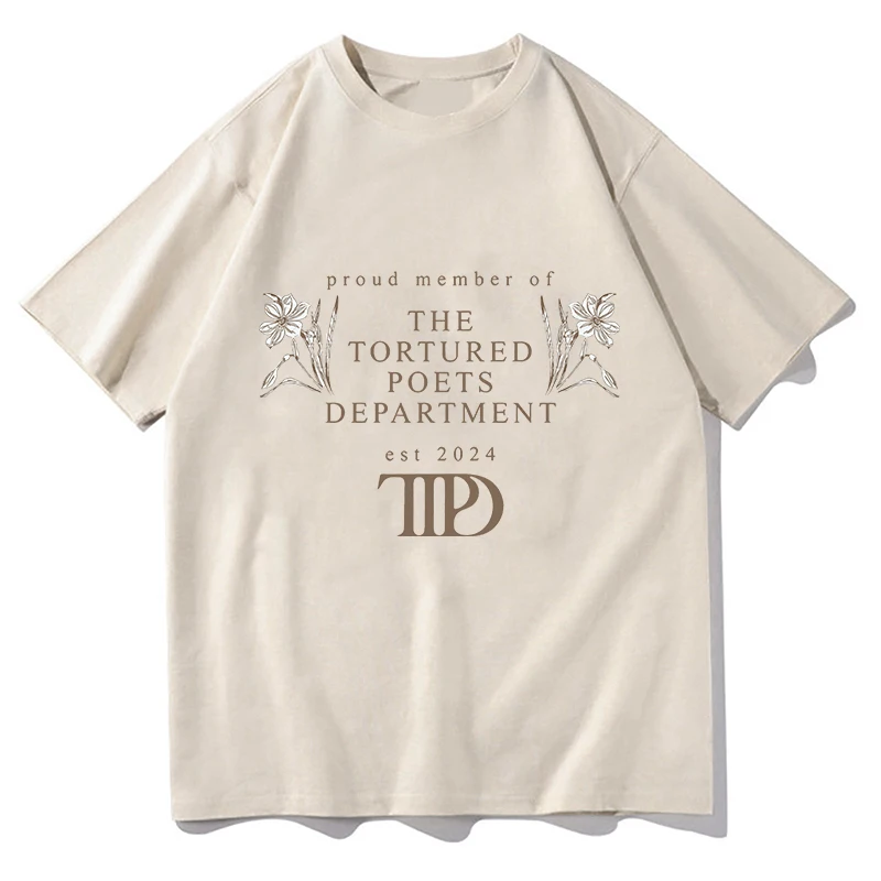 New Album TTPD The Tortured Poets Department Tshirt Causal Cotton Men's Women Short Sleeve Tees High quality Summer Vintage Tops