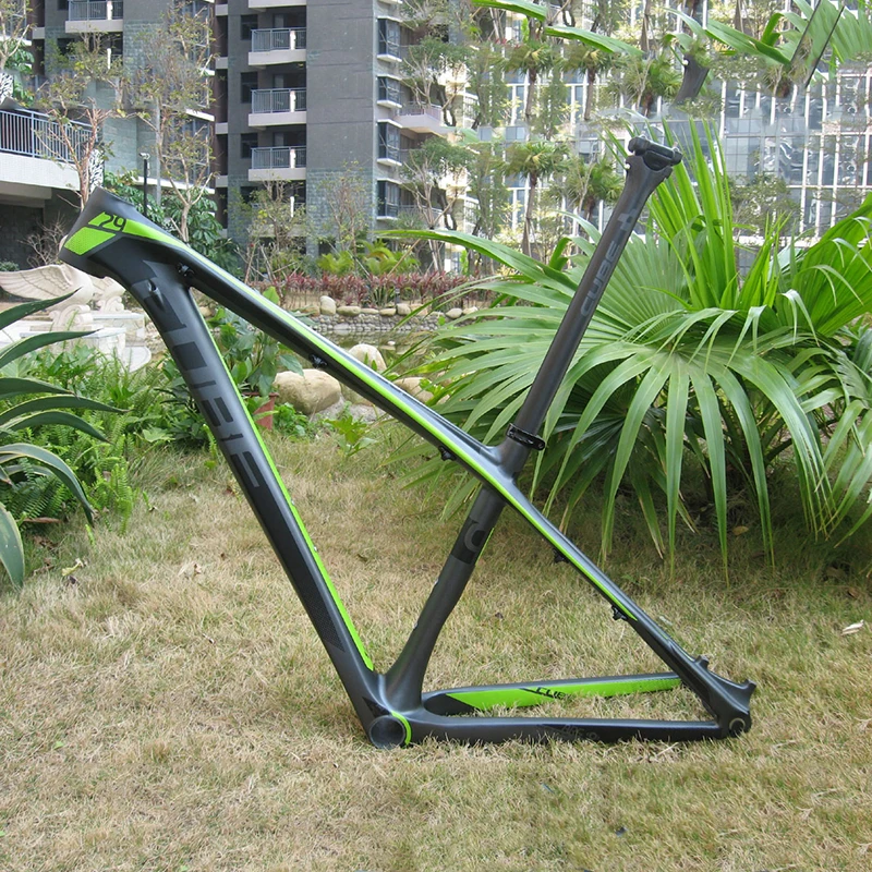 

Cube Reaction GTC 29er Carbon Mountain Bike Frame MTB Bicycle Frameset Green/Grey/Black 135mm Rear Axle Free Shipping