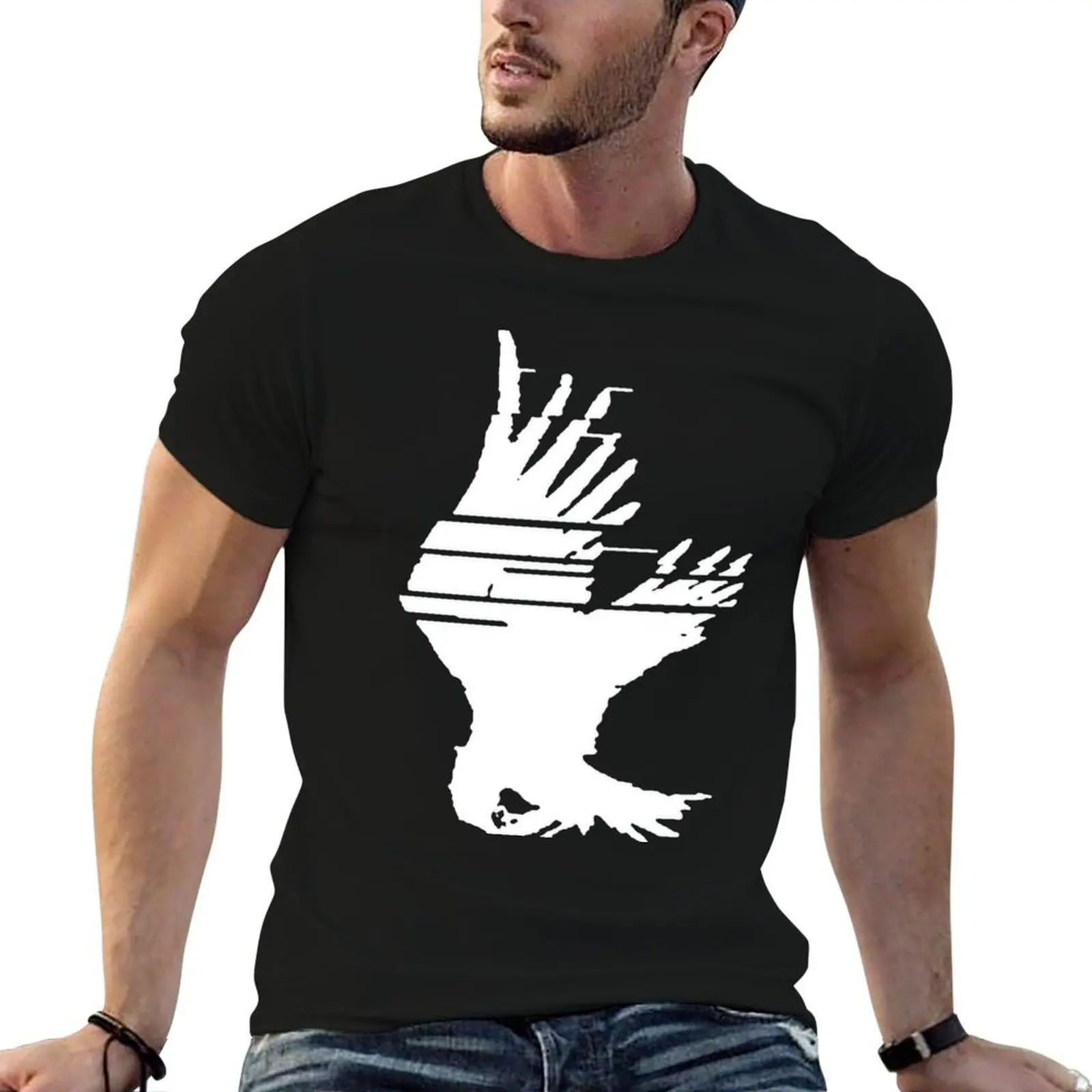 تي شيرت رجالي من WHITE_BORROWED_WINGS تي شيرت جرافيك تي شيرت للرجال 100% قطن تي شيرت رجالي فاخر