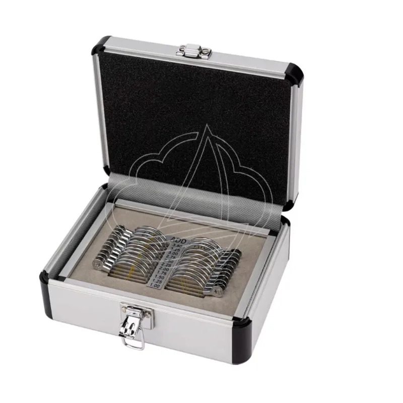 Progressive Optometry Box Multi-Focus Lens Test Case for Presbyopic Glasses Fitting