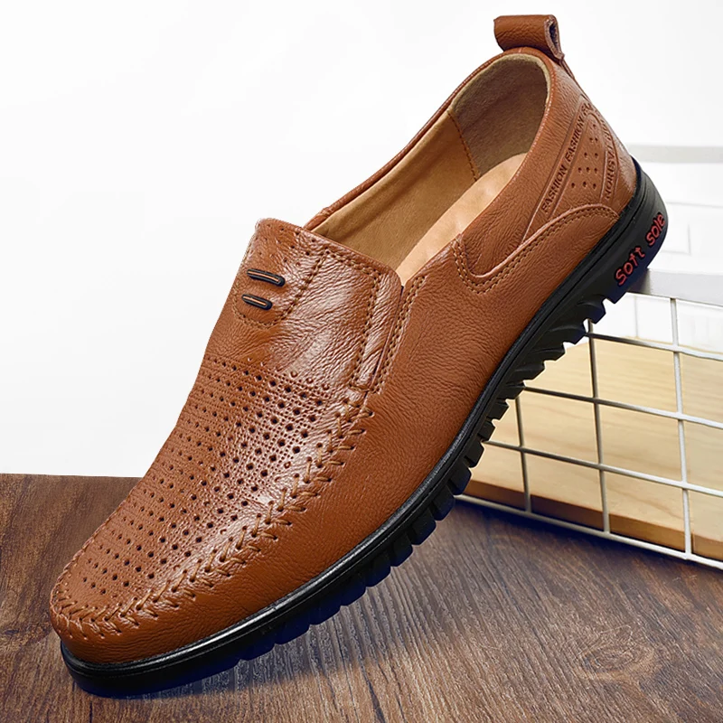 

Leather Men Loafers Slip On Flats Casual Shoes For Men Moccasins Super Comfortable Men Footwear For Summer And Spring