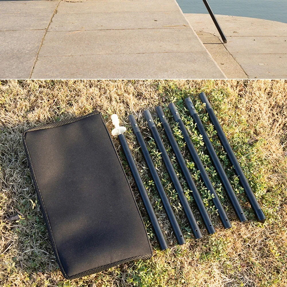 Tent Pole 1.7/2.1/2.5/2.9M Carbon Fiber Adjustable Tarp Rods With Top Pin Lightning-Protection Cap For Awning Poles Replace Part