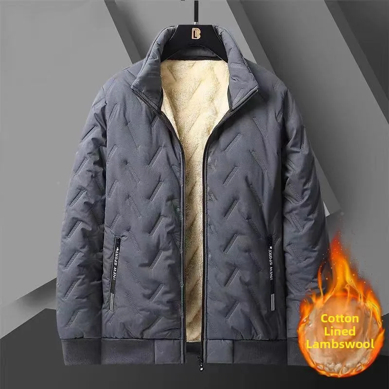 

Мужская свободная посадка Fce на подкладке Thiened Warm Lamb Velvet Cotton Jaet Зимняя верхняя одежда из полиэфирного волокна Long Sve на молнии Clo...