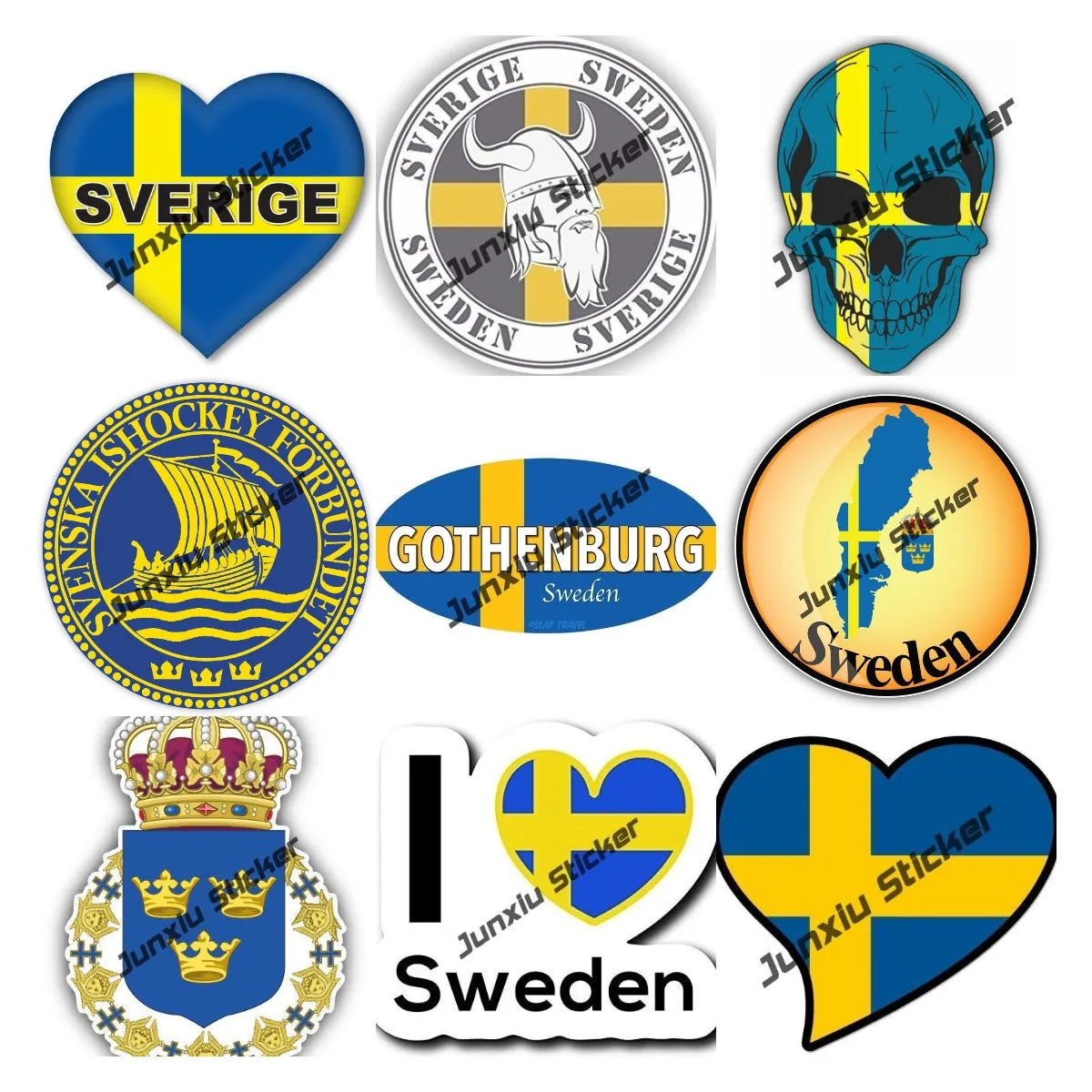 

Sweden Sverige Stickers Swedish Stockholm City Shield Travel Sticker Vinyl Decal Creative Motorcycle Car Stickers Accessories