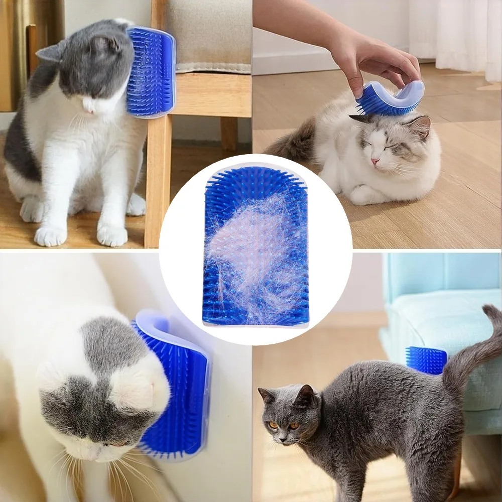 

1/2 шт. Kingtree Cat Corner Self Groomer – Мягкая массажная щетка-расческа для ухода за кошками с длинной и короткой шерстью, для использования на угловой стене