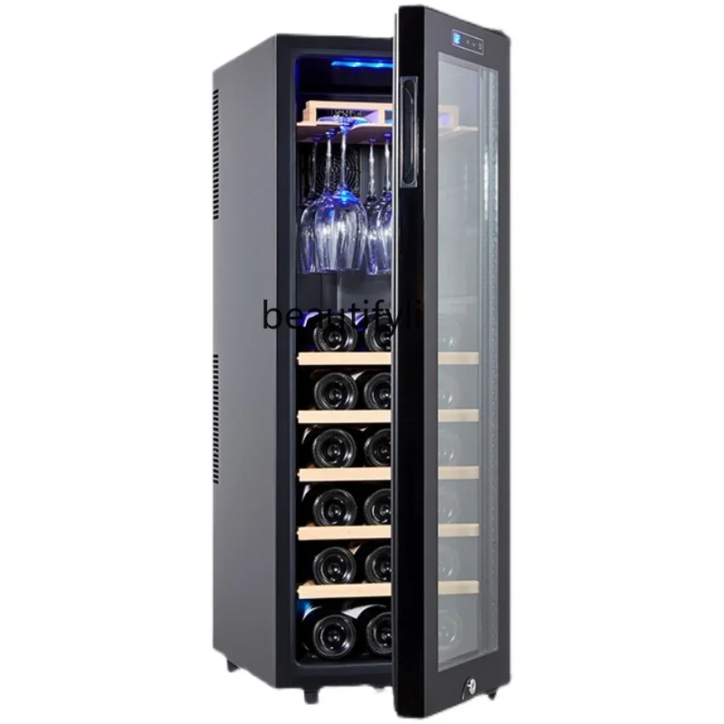 

A61 Red wine thermostatic cabinet household smart small tea refrigerated moisturizing cabinet refrigerator with lock