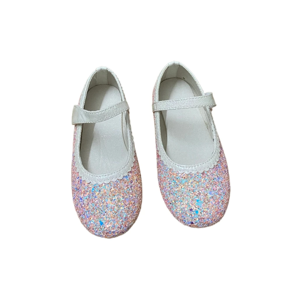 

Jinyu New Arrival Fashion Rainbow Color Outdoor Activity Princess Shoes Children's Shoes Glitter Leather Durable Baby Shoes