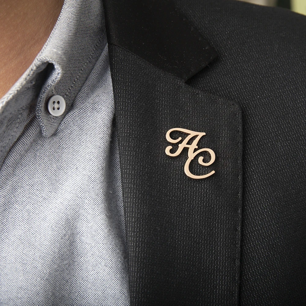 

Customized Personalized First Letter Stainless Steel Brooch, Clothing Accessories, Personalized Letter Collar, Suitable For Gift
