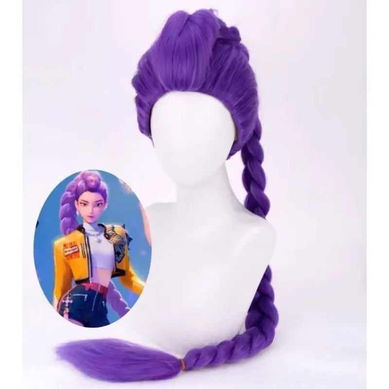 Nieuwe Demon Hunter Cosplay pruiken anime Rumi Mira Zoe kostuum pruiken paarse vlecht kids accessoires rekwisieten Rumi pruiken Carnaval rekwisieten