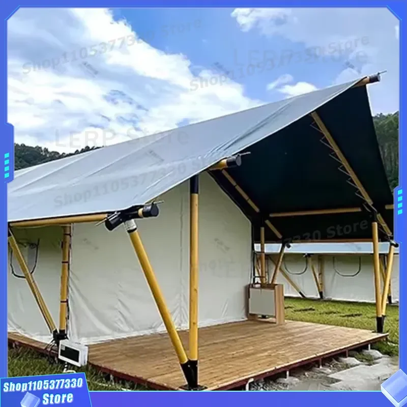 Heavy Duty Luxury Nomadic Canvas Tent Steel Frame PVC Coating Customizable for Garden Trade Shows Wooden Deck Insulation - view 2