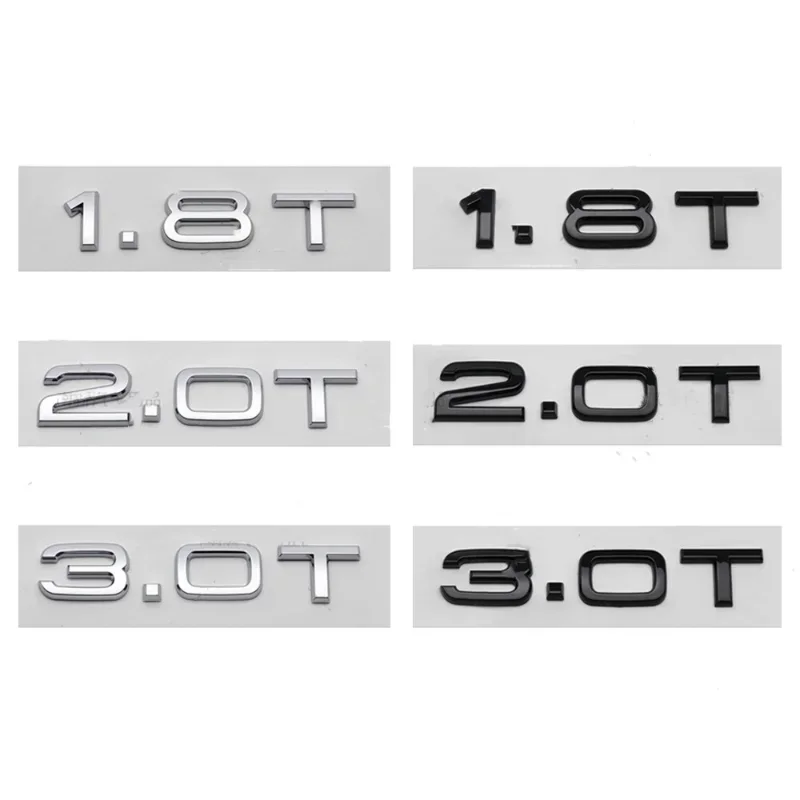 

3D ABS Letters 1.8T 2.0T 3.0T Rear Trunk Badge Emblem Sticker Car Logo for Audi A3 A4 A5 A6 A7 A8 Q2 Q3 Q5 Q7 Q8 Accessories