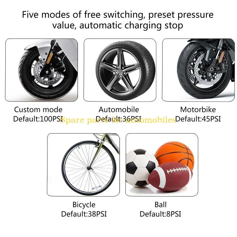

H58F Portable Air Compressor Electric Auto Tire Inflator Car Air with LED Light