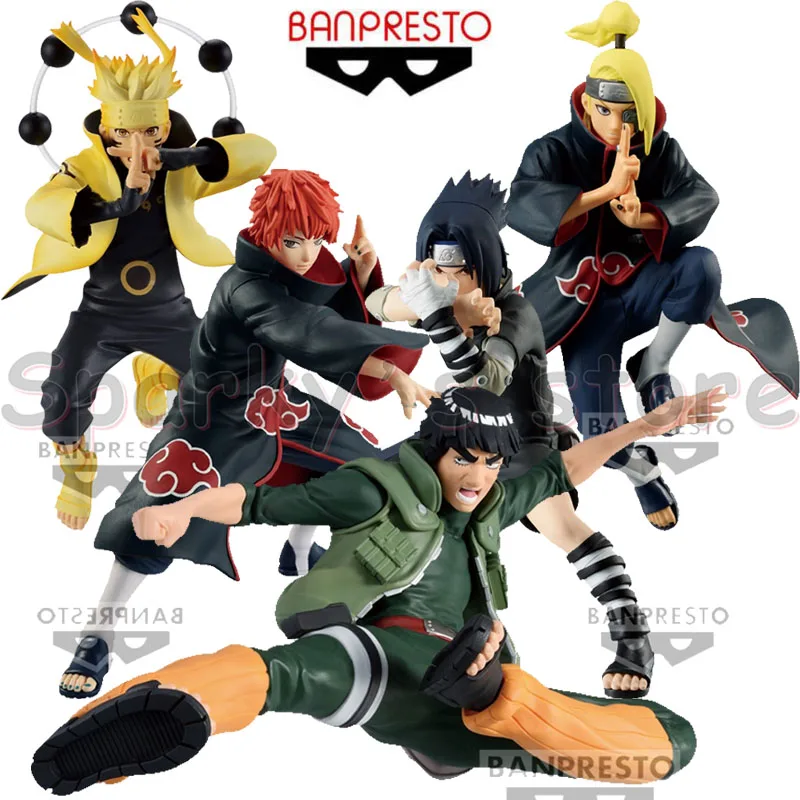 Bandai Original VIBRATION STARS Naruto:Shippuden Anime Figure Uzumaki Naruto 5 Might Guy Action Figure Toys For Kids Gifts Model