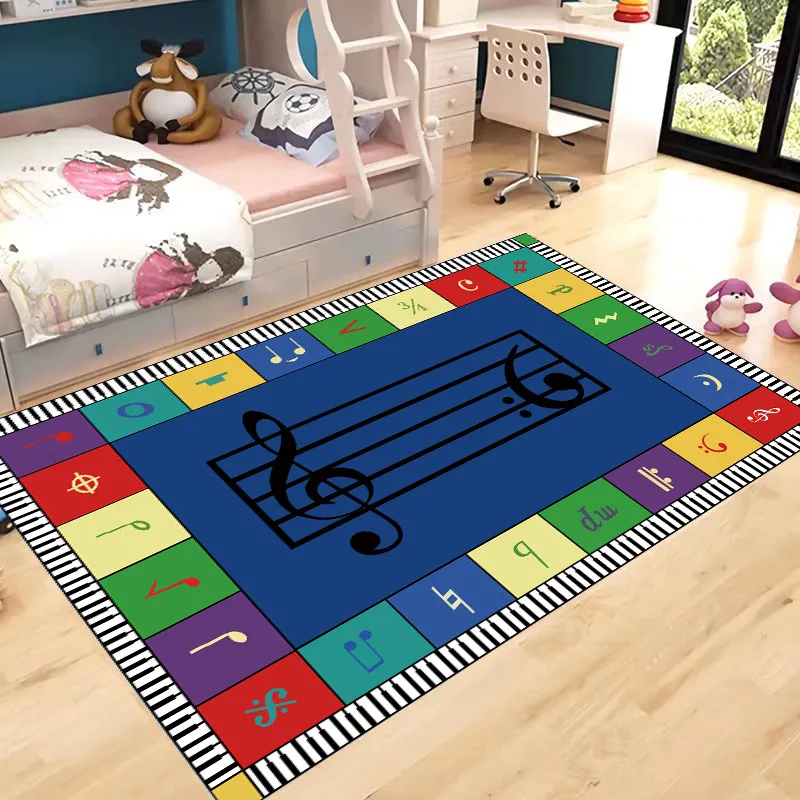 Flannel Carpet Musical Notes Road Patterns Floor Rugs Crawling Mats Urban Traffic Prints Living Room Games Rug Baby Play Mat