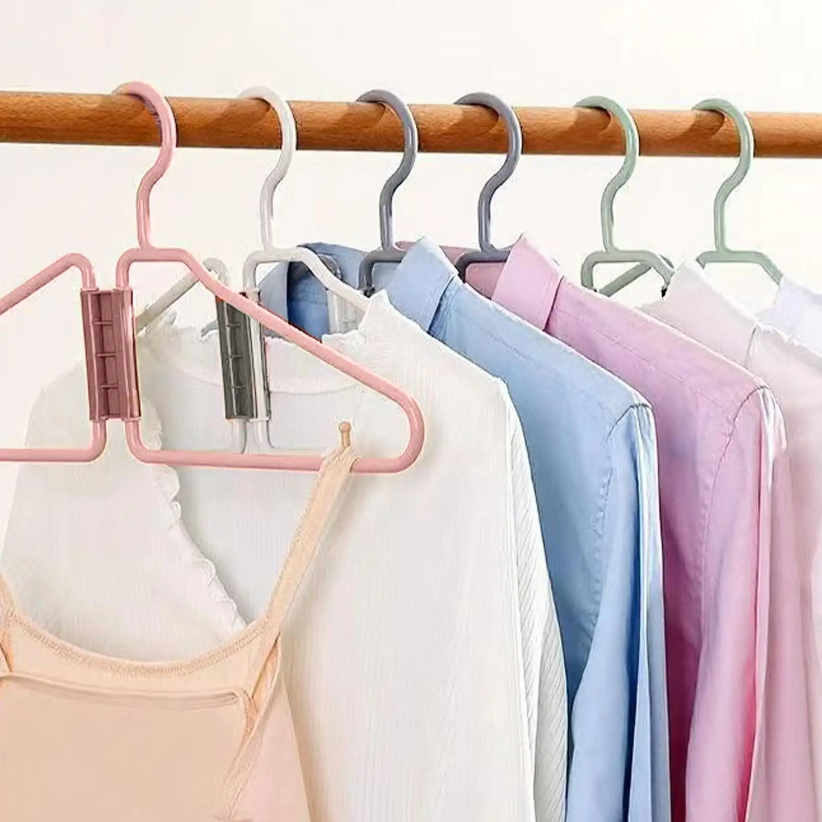 12pcs Foldable Coat Hanger Non-Slip Clothes Hangers Plastic Drying Rack Multifunctional Clothes Storage Organizer For Travel