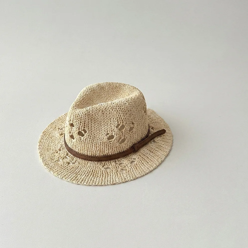 MILANCEL Summer Kids Straw Hat 48-51CM Hollow Breathable Girls Sun Hat 2.5-5T Sunscreen Children Fisherman Hat view 5