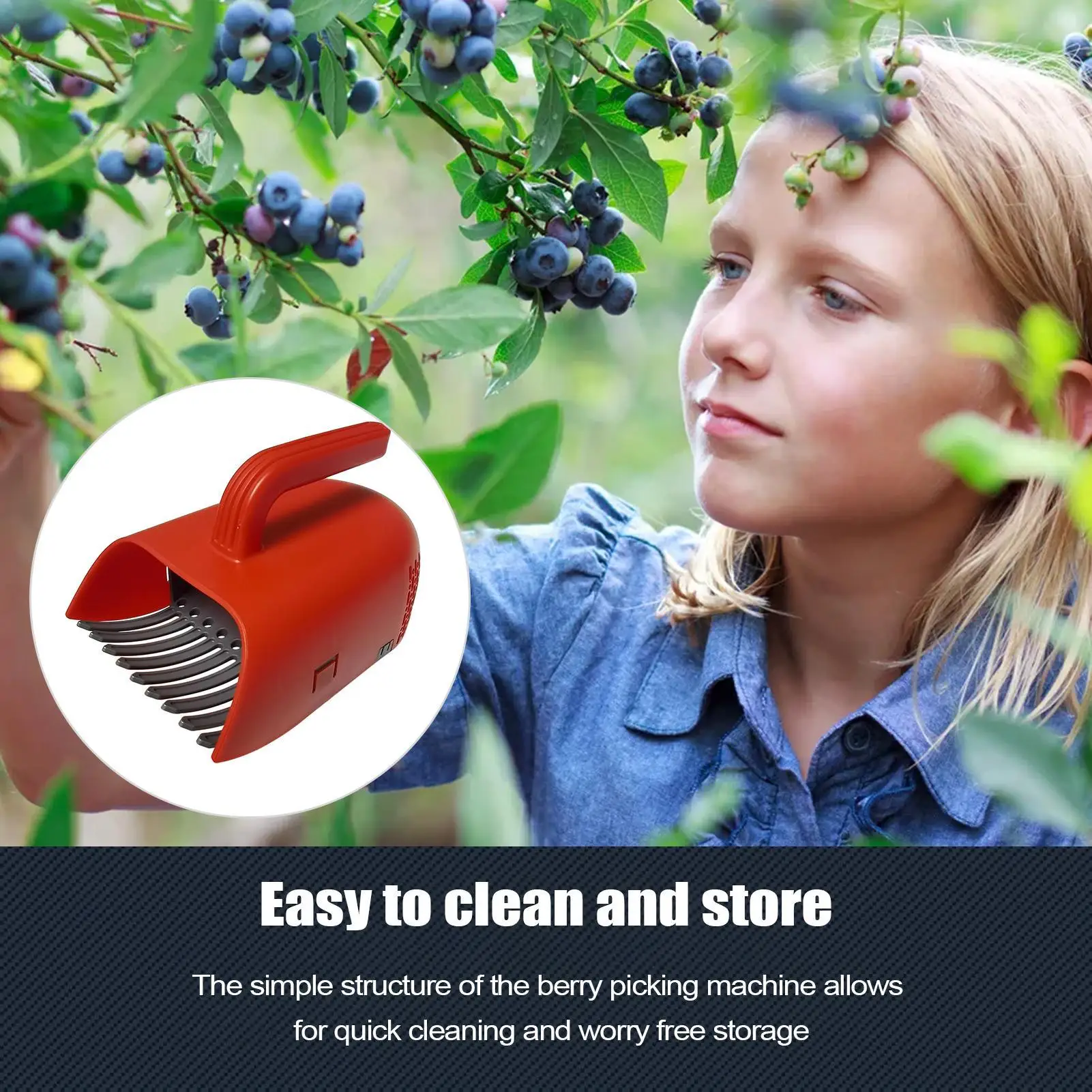 Picking Berry Harvester Ergonomic Handle Scoop Blueberry Picker Labor Saving Picker Tool Berry Picking Rakes Fruit Harvesting