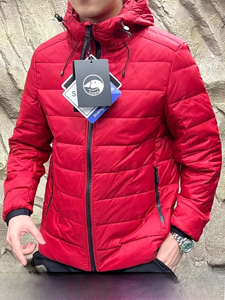 

Warmth Waterproof Du down Jaet Men's Casual Sle Long Sve Zipper Closure Regular Fit Thin Padding for Daily Use