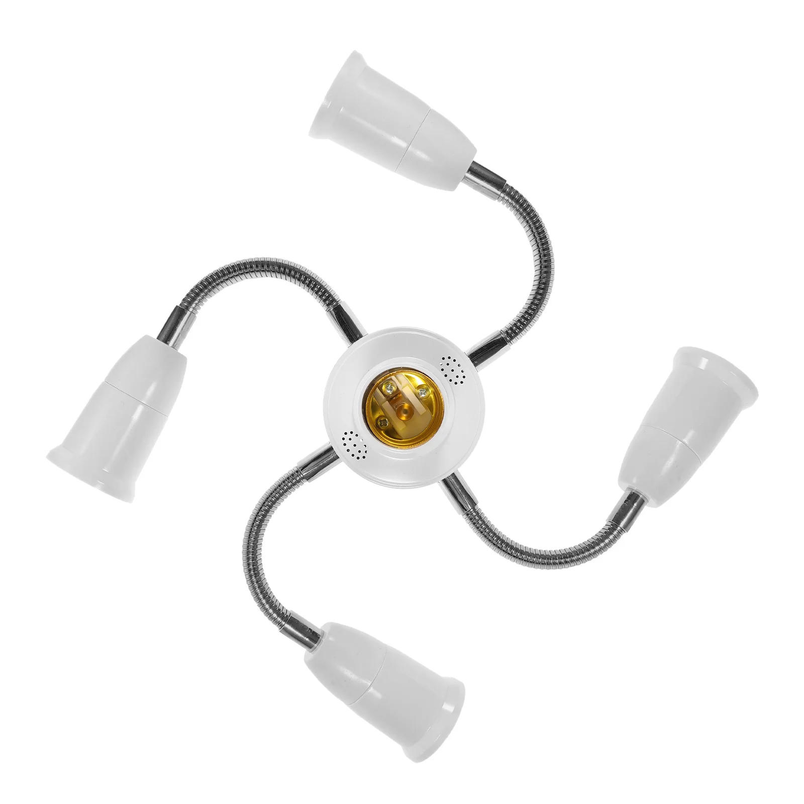 E27 to E27 Five-Heads Light Socket Adapter Plastic Rotatable Multi-Head Lamp Holder Adjustable Lighting Fixture for Home Office