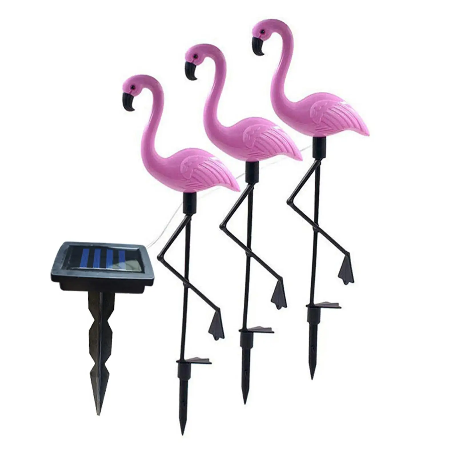 3 Pieces Flamingo Landscape Light Stake Light Lightweight Waterproof Lawn Light for Yard Christams Holiday Outdoor Garden