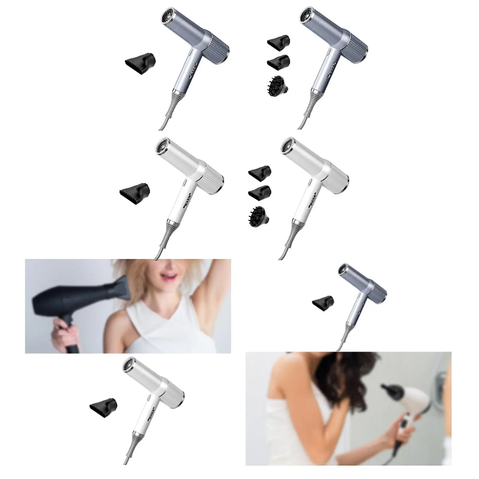 أداة مجفف الشعر، منفاخ هواء صغير مع فوهة للشعر المجعد المموج الطبيعي السميك