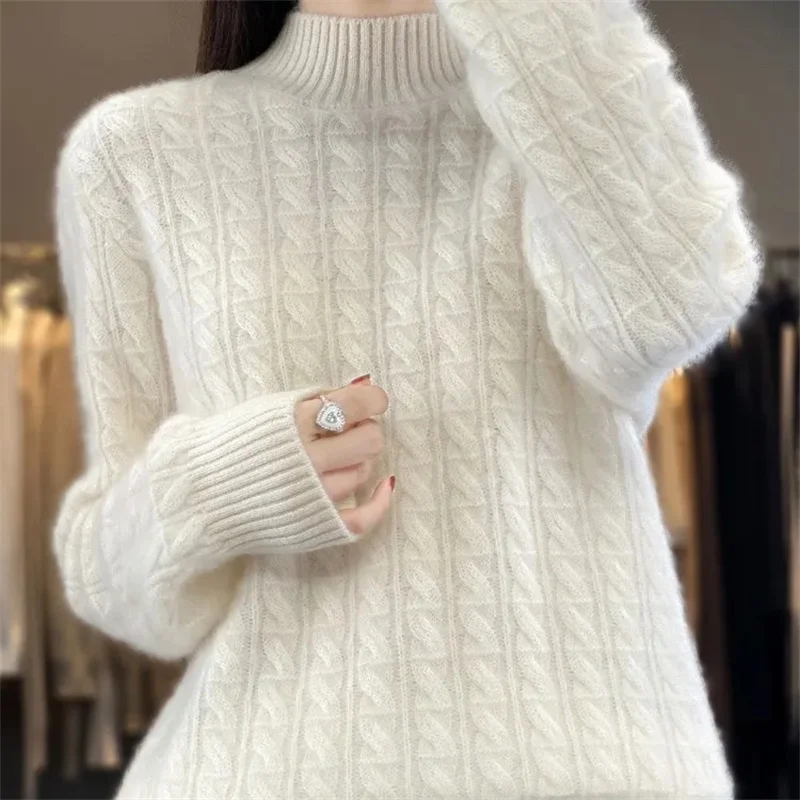 Damen-Strickpullover für Herbst und Winter, erste Zeile, bereit zum Tragen, modischer Pullover, warmes, lässiges Oberteil