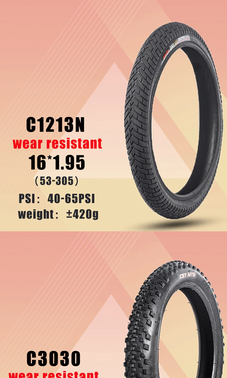 CST 16-Zoll-Fahrradreifen 16X1.35 1.5 1.75 Verschleißfest 16x1.95 2.125 für Elektroroller / MTB-Fahrrad / E-Bike / Faltradreifen – Detail 4