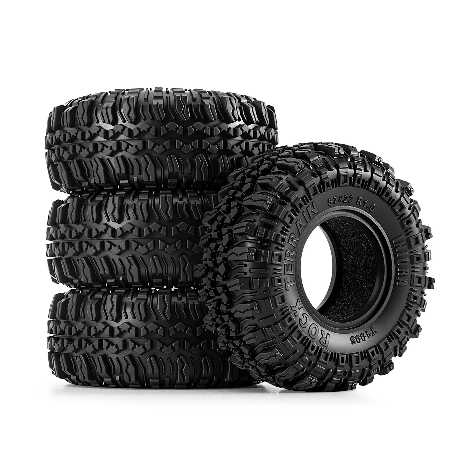 

INJORA супермягкие резиновые колеса 1,0 дюйма 56*22 мм для 1/24 RC гусеничного автомобиля осевой SCX24 TRX4M AX24 (T1005)