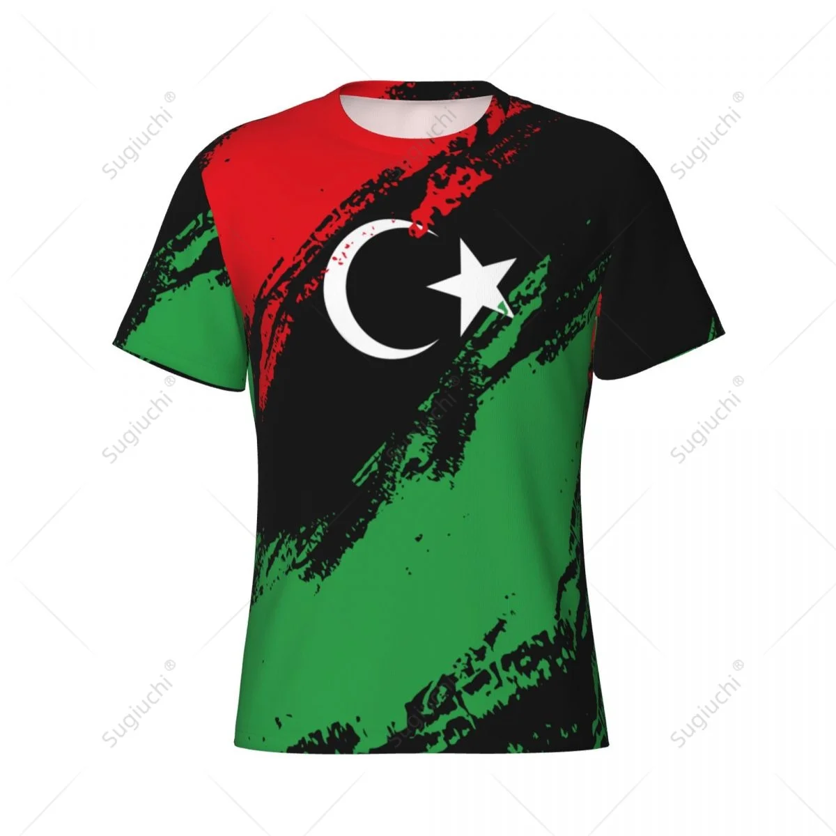 Custom Name Nunber Libya Flag Color Men Tight Sports T-shirt Women Tees jersey For Soccer Football Fans