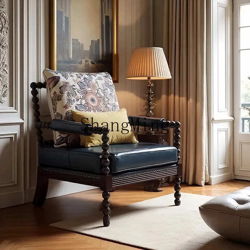 

FG antique flower pearl chair light luxury high-end single sofa chair retro home living room leisure chair