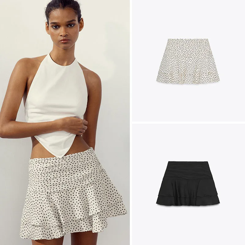 

Уличная юбка со средней талией, брюки, женское новое поступление, летняя юбка-тортик, многослойный дизайн, повседневная одежда, другой материал 00%