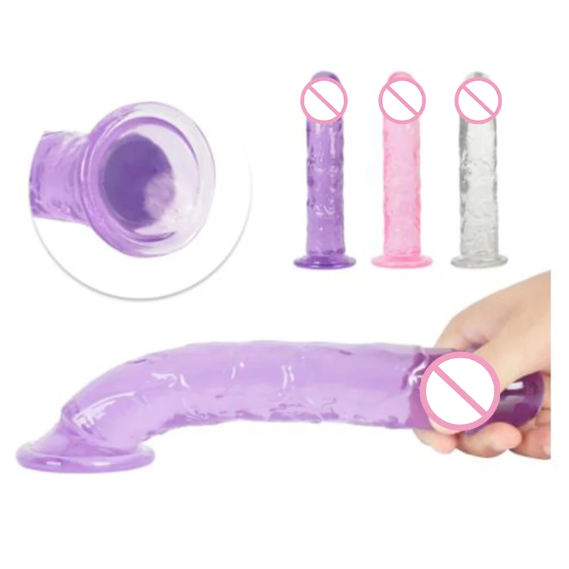 Soft Jelly Dildos With Strong Suction Cup Realistic Dildo Without Vibrator Artificial For Lesbian Female Masturbation Sex Toys