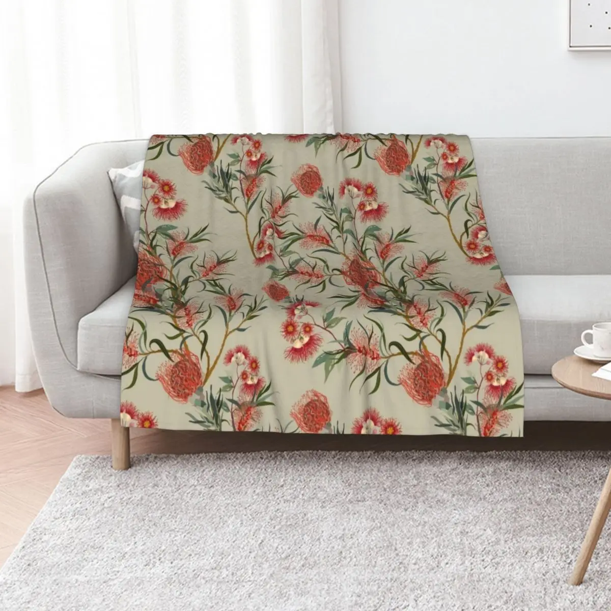Australian flower seamless vector pattern Throw Blanket cosplay anime Loose Plush Bed linens Soft Plush Plaid Blankets