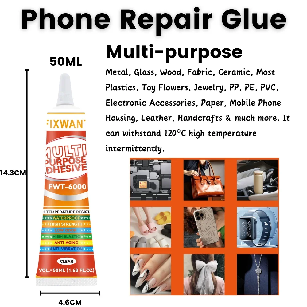 

Обновление T6000 FWT-6000 120 ℃ Высокотемпературный клей для ремонта мобильных телефонов для чехла телефона, аккумулятора, DIY ювелирных изделий, динамика, фиксация